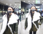 林允现身机场 穿绿色棉服显臃肿