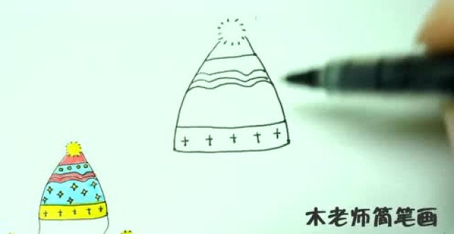 木老师简笔画 冬帽 老师简笔画 老师简笔画步骤 冬帽简笔画 航菲自媒体