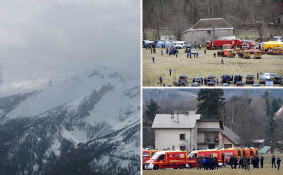 德国载150人客机坠毁现场曝光 机上成员恐全部遇难