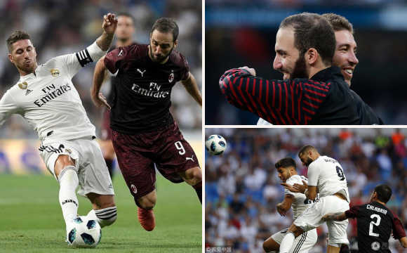 伯纳乌杯-皇马3-1米兰，本泽马闪击伊瓜因破旧主