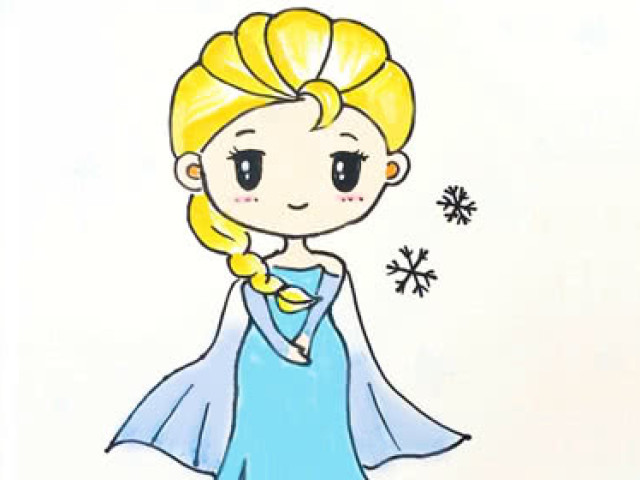 儿童简笔画教程 我心中的艾莎小公主,她最美丽!你觉得