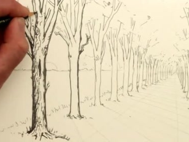 绘画的艺术:画家画出太阳草地树木阴影,还仔细勾勒了作品细节