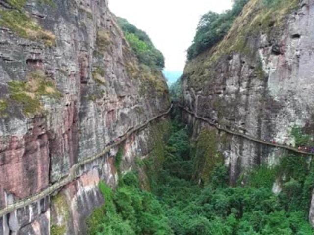 航拍梅州平远五指石风景区