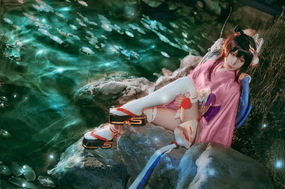 网易阴阳师手游神乐樱色金鱼皮肤cosplay