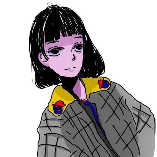 动漫头像:戴帽子的女孩,扎着个麻花辫