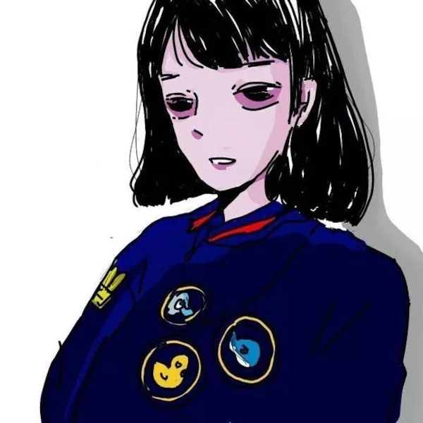 动漫头像:戴帽子的女孩,扎着个麻花辫