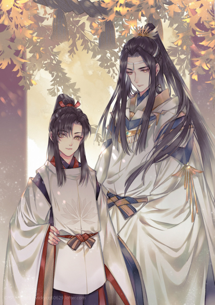 《魔道祖师》高清壁纸:图二蓝忘机烫夷陵老祖同款纹身