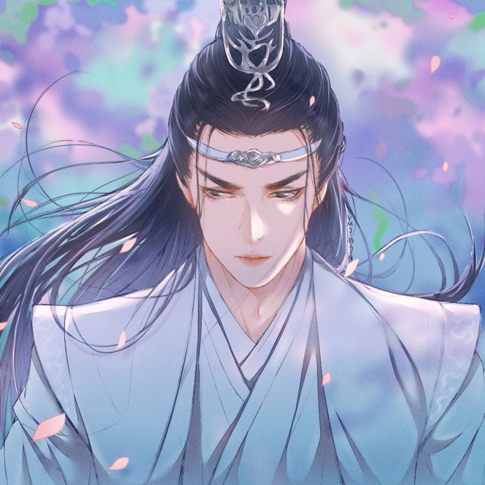 《魔道祖师》高清壁纸:第三张蓝忘机在樱花树下的样子