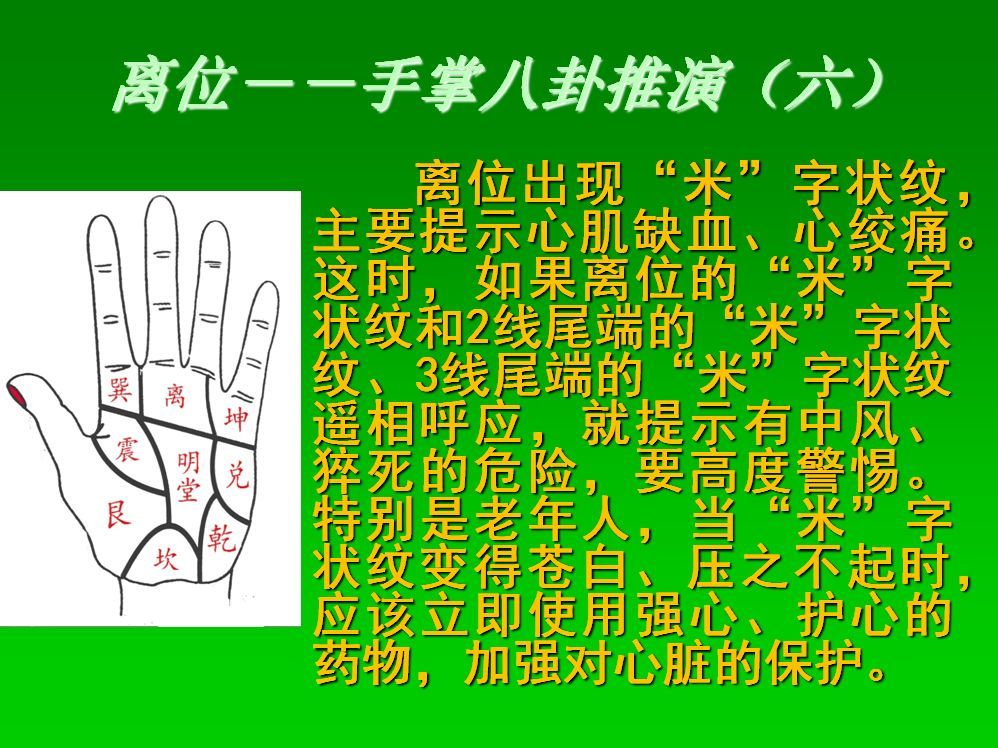 《七天学会手诊》八卦掌,疾病在手掌的对应分区