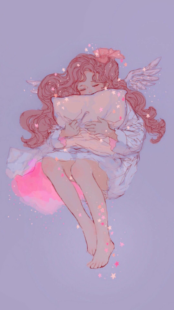 粉色系·少女心·壁纸:我要去宇宙了,回来摘星星给你