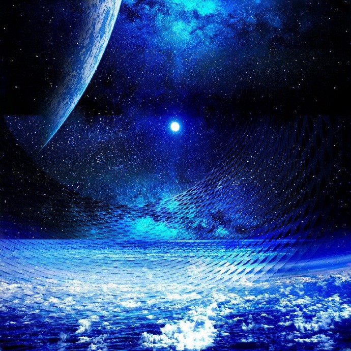 动漫图片:这个蓝色的星空,有点炫酷啊