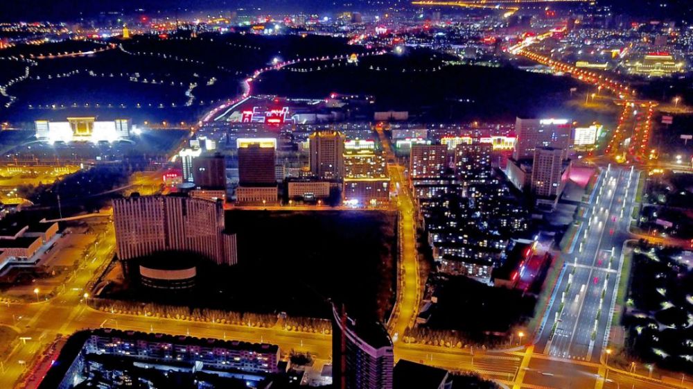 集宁区,夜景,霸王河,草原