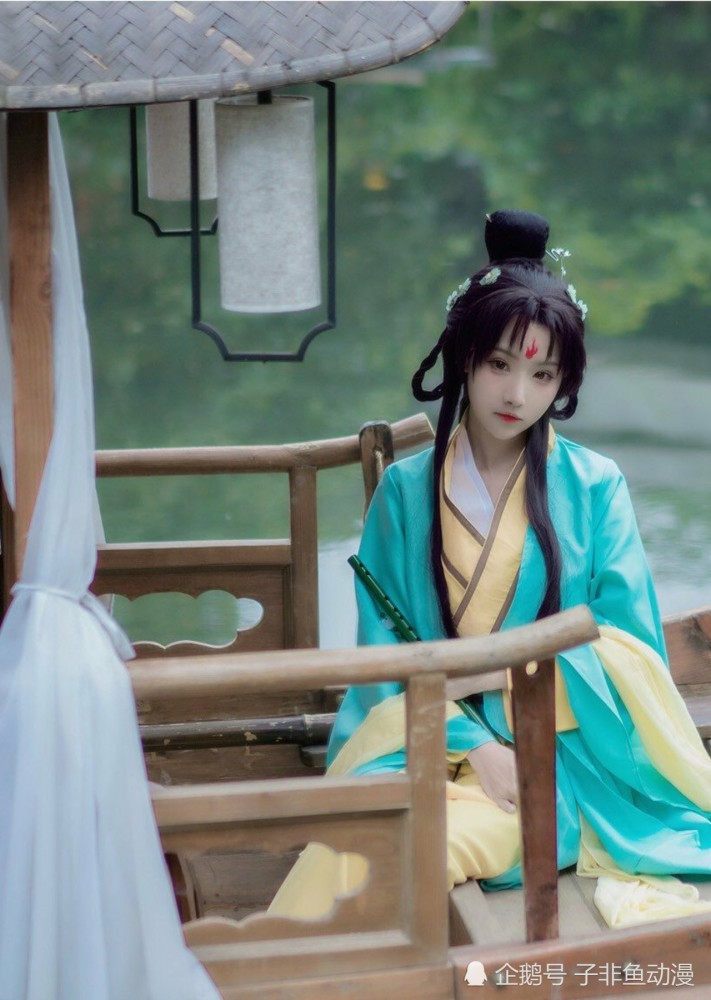 狐妖小红娘cosplay:王权霸业和东方淮竹在淮水竹亭相见