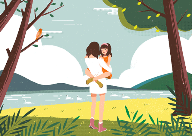 一个杯橘子汁 一个甜甜的微笑 足矣 我和她简单的二人空间 两个背影