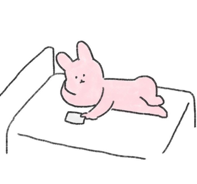 动漫图片:躺在床上的小兔兔,睡觉历程