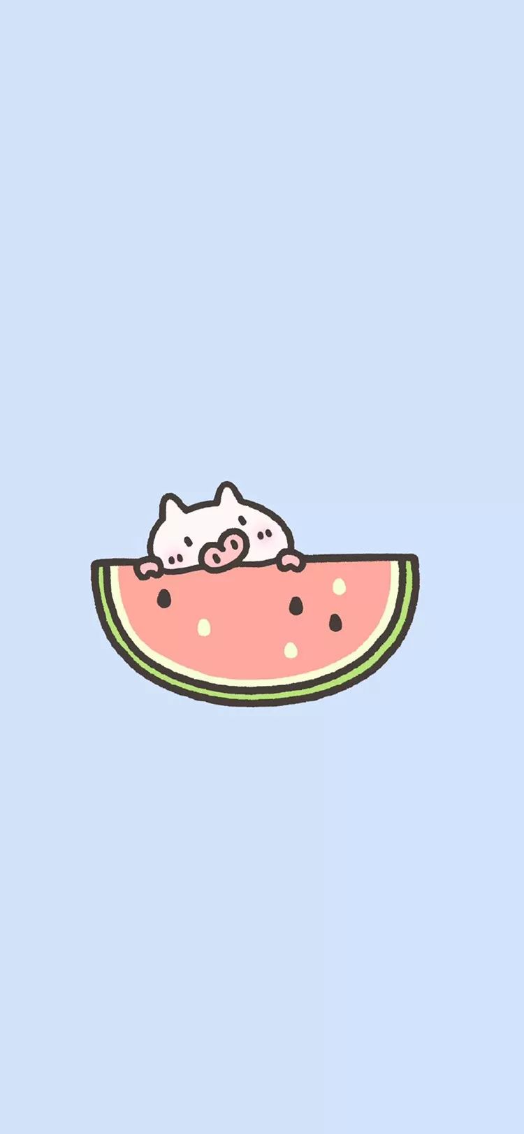 可爱的壁纸,吃西瓜