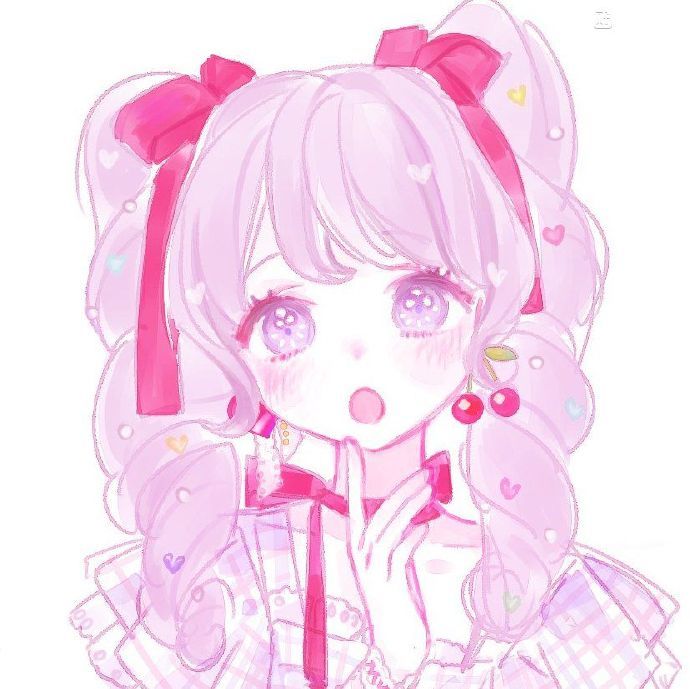 粉色系女生动漫头像,少女心爆棚