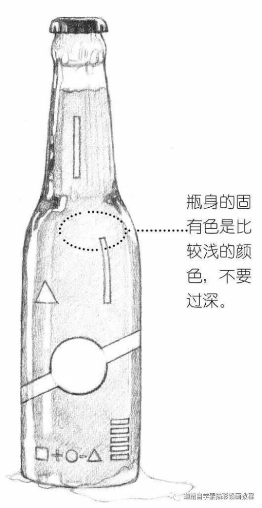 素描教程:啤酒瓶的画法步骤图