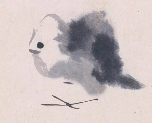 这一册页作于康熙卅二年(公元1693年),八大时年68岁,比上述《鹌鹑图》