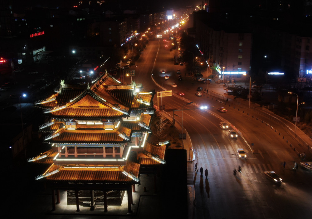 航拍宣化古城夜景,这是我非常喜欢的地方,那你呢?