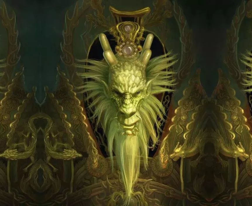 放生后金色的龙王竟找到家中,黑天黑海波涛惊浪的画面
