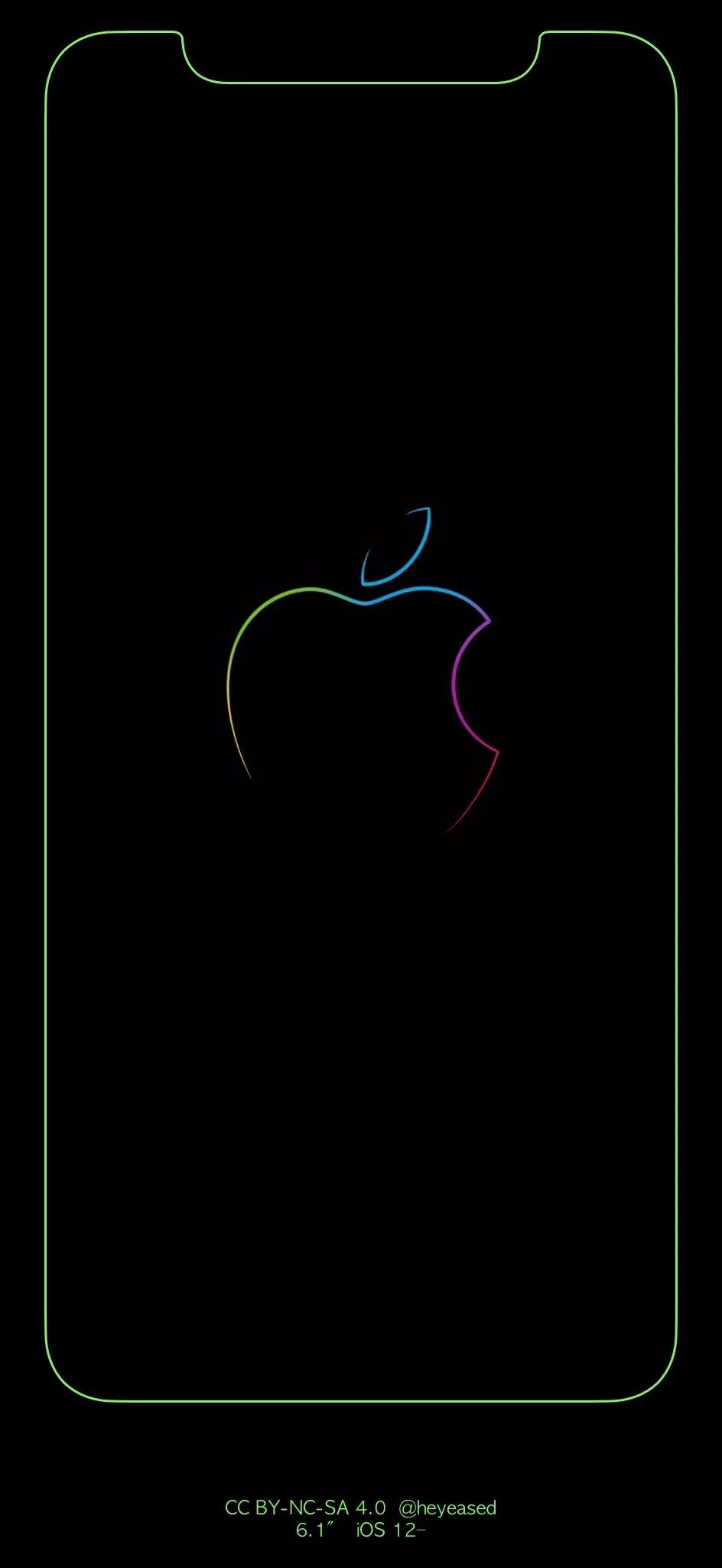 iphone xr跑马灯壁纸 苹果xr带logo边框发光壁纸高清无水印下载
