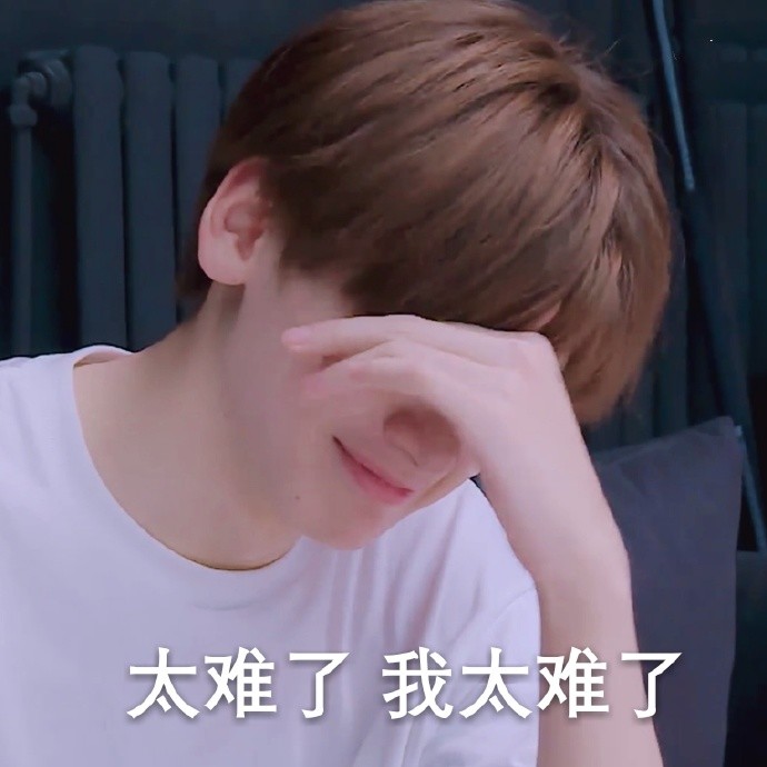 r1se翟潇闻搞笑表情包:闻闻捂着眼睛,说自己真的太难了!