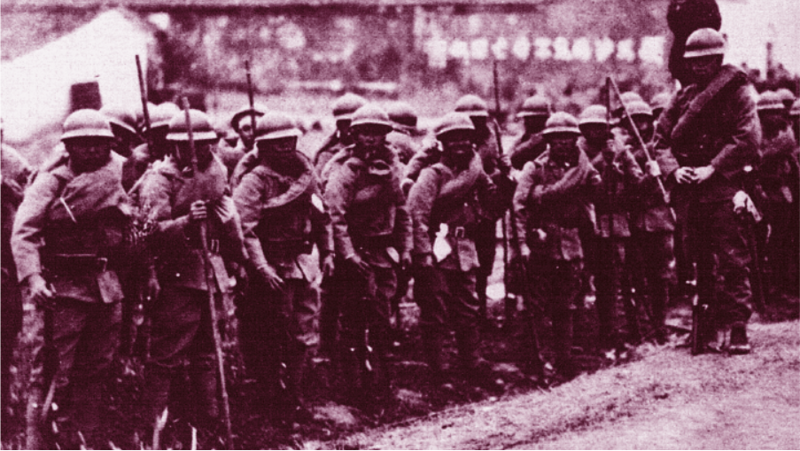 3月1日登陆上海的日军第十一师团步兵第十二联队.