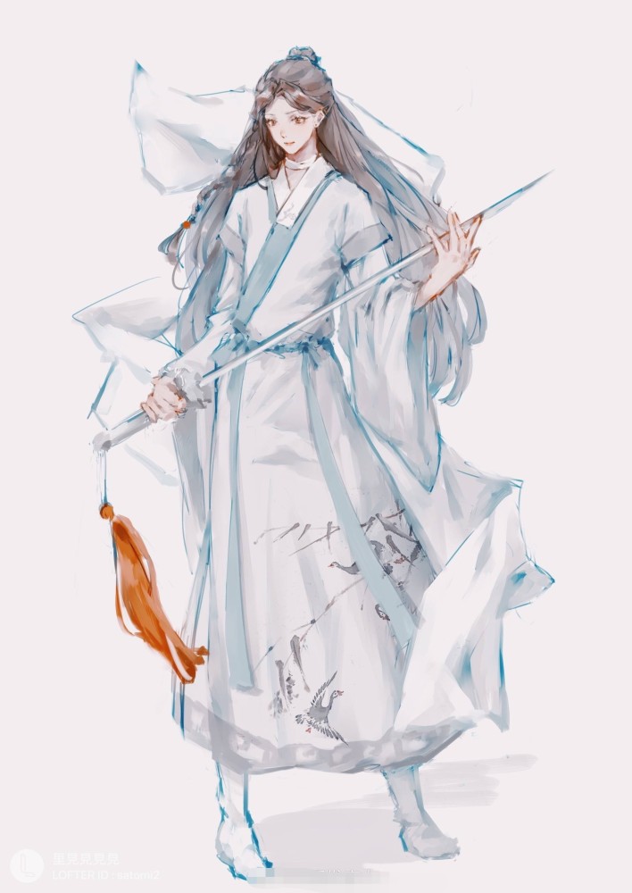 花怜古风美图:花城手捧着一只小花,脸上表情好温柔!