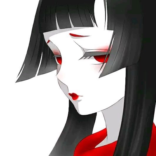动漫头像:红色瞳孔的女孩