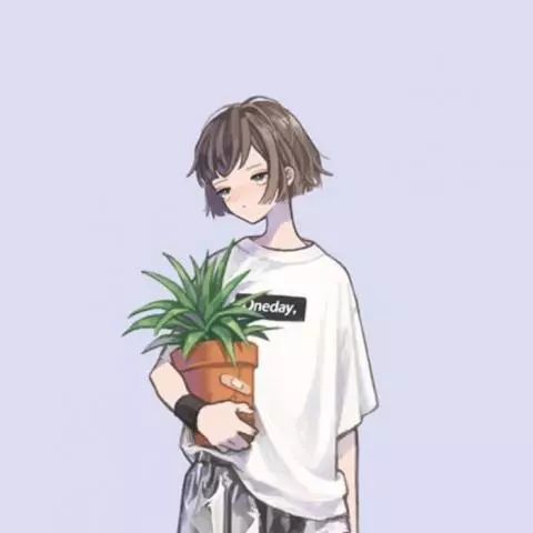卡通头像精致女生高冷短发!