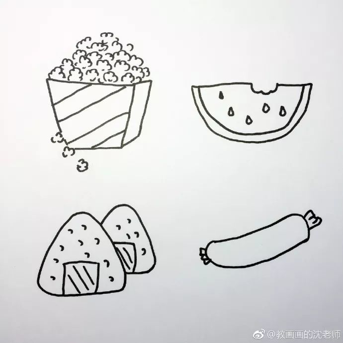 食物简笔画手绘插画图来啦~                       一波可爱又简单