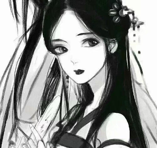 二次元古风动漫头像,银头发红眼睛的小姐姐好美啊
