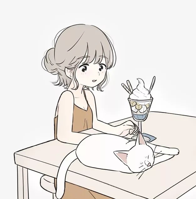 动漫图片:带着黑色帽子的小女孩,好潮流!