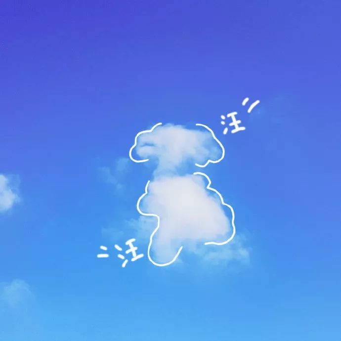 简约蓝色系卡通白云背景 能带来好运的天空图片