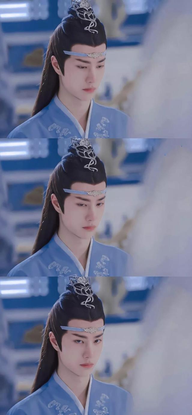 《陈情令》壁纸:很喜欢穿着这套蓝色装的蓝湛,冷艳绝尘又帅气!