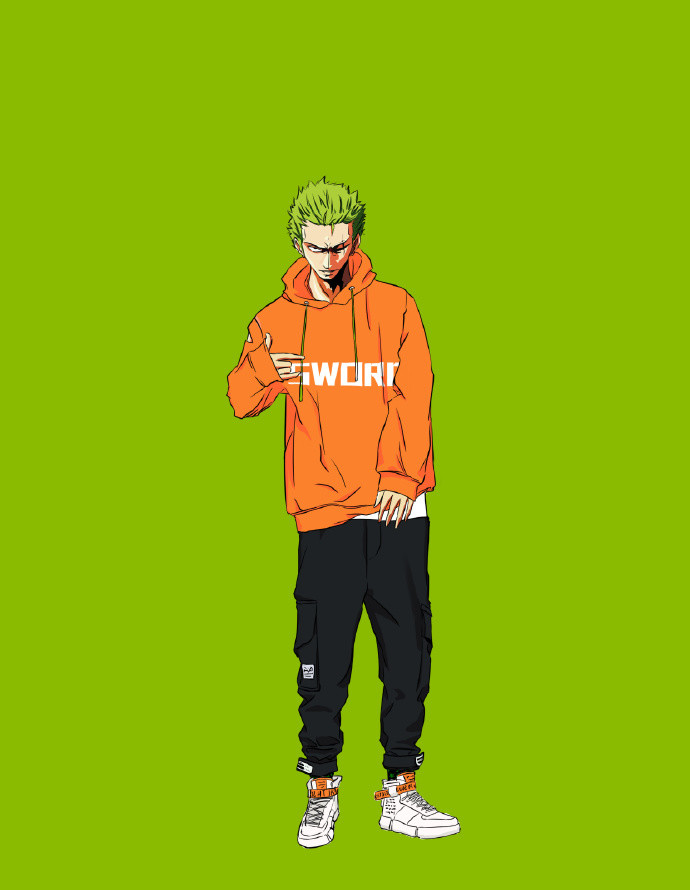 海贼王动漫图:穿橙色衣服的索隆,真的帅爆了