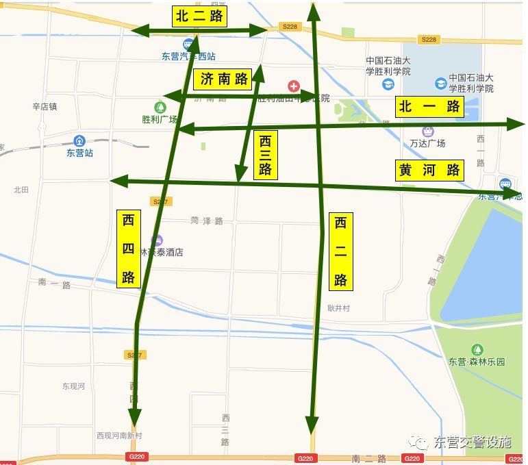 路(西二路至西四路),西二路(邹城路至潍坊路)等道路进行绿波协调优化