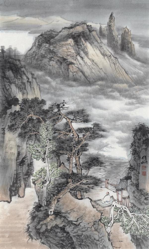 画家李俊柯笔下的山水画,如他的名字一样,雄奇秀拔,唯美雅致