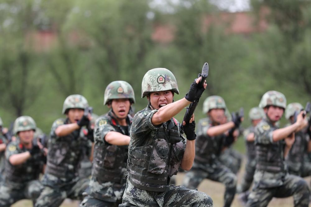 基础科目演练:武警刺杀操,特警硬气功,防暴枪战术队形