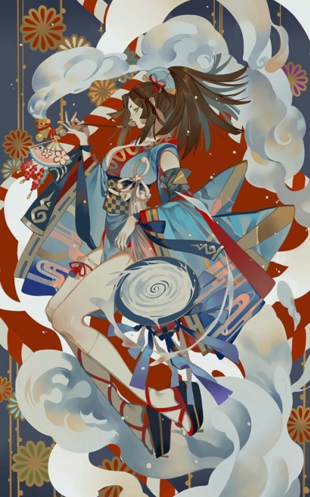 阴阳师:嘿你也抽烟吗,同人画图鉴,模特烟烟罗,可以做壁纸
