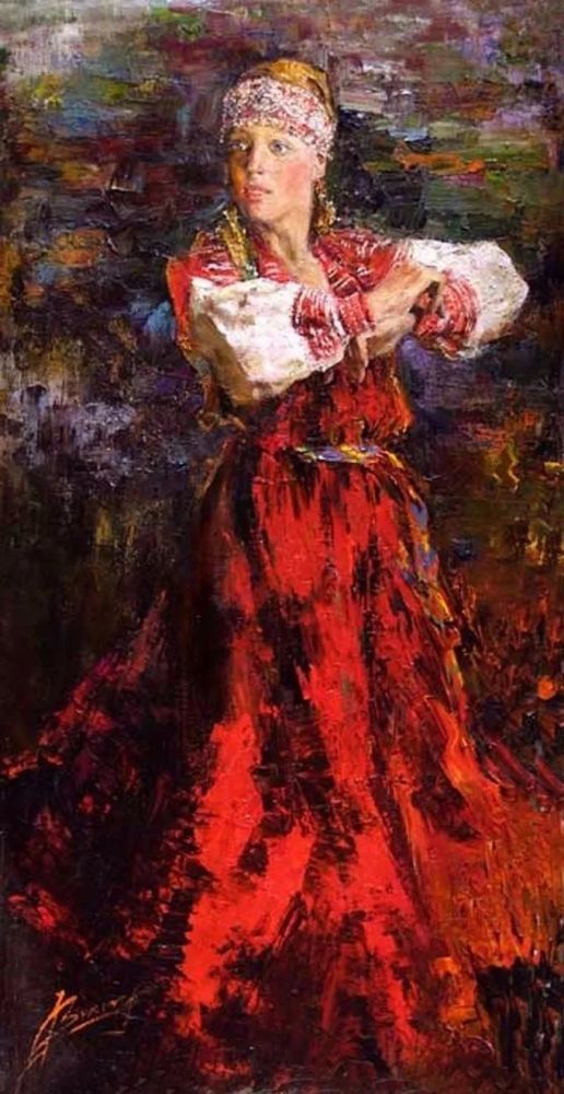 俄罗斯女画家的舞蹈人物画,热烈而奔放!