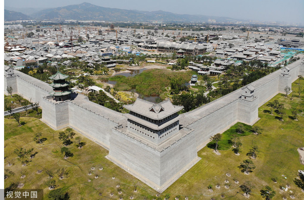 耗资300亿,空中鸟瞰复建中的明太原县城,犹如飞来的城池