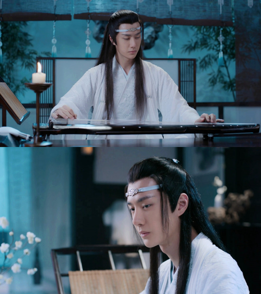 《陈情令》蓝湛剧中的三次散发造型,只有魏婴在的时候