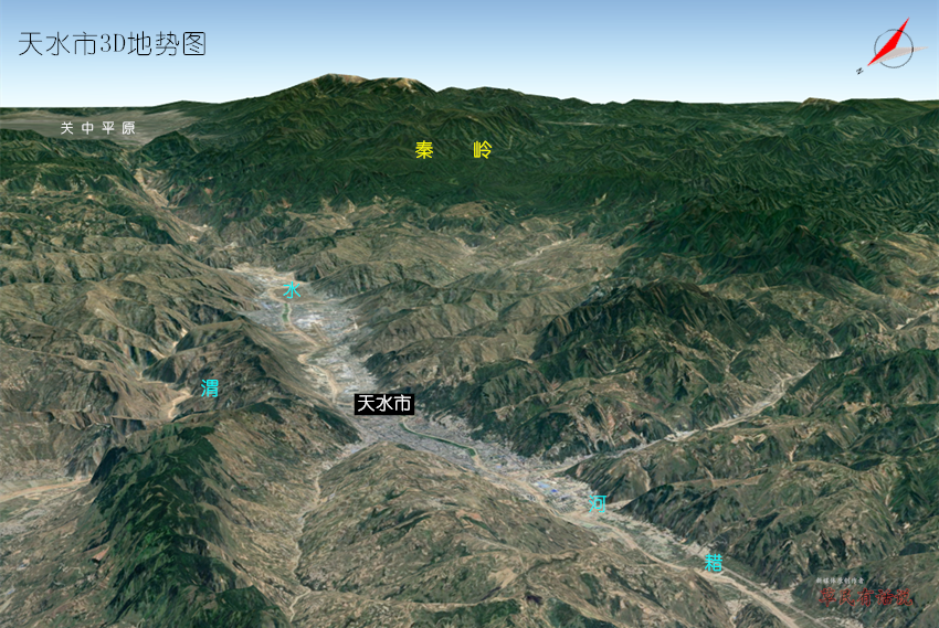 高清3d地势图,甘肃省14个市州:兰州,酒泉,武威,天水