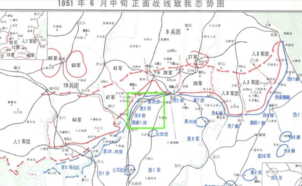 铁原阻击战结束后的态势图