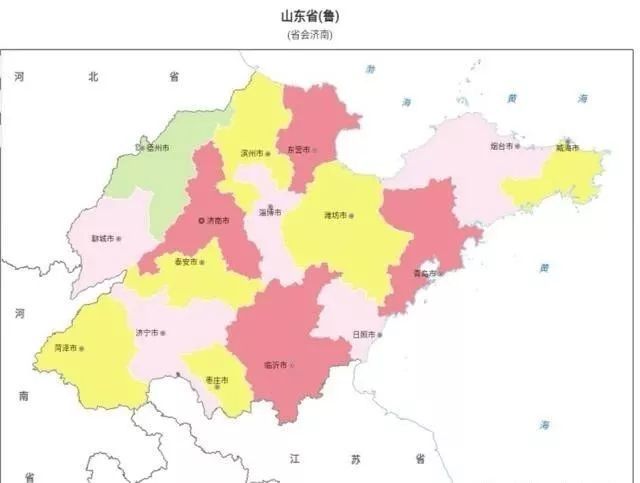 完整版山东省行政区划图,山东县级市达27个,济南轮廓为人字形