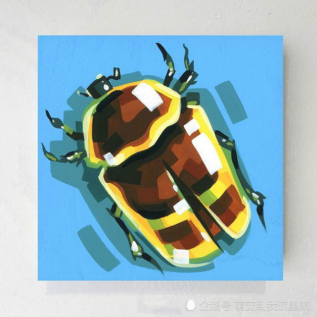 一组大胆的色块表现动物画