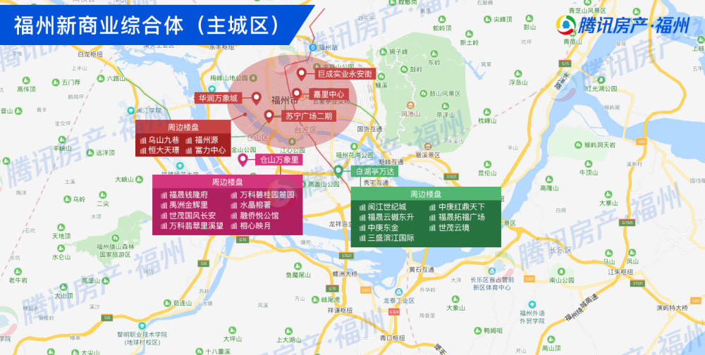 企鹅前线|福州最新商圈地图!商业配套升级 十余个综合
