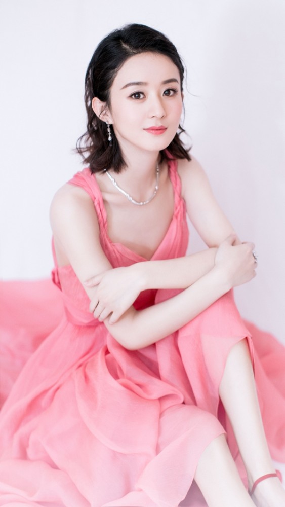 明星壁纸:粉红少女赵丽颖,甜美可人
